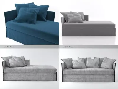 Fox four different sofas 3D model