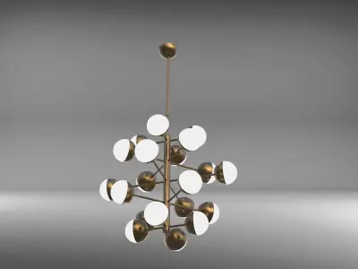 Chandelier savoy pendant light - orange 3D model