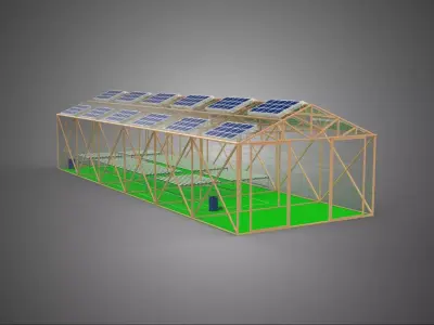 SOLAR POWER HYDROPONIC AEROPONIC GREENHOUSE HOTHOUSE FARM GARDEN 3D model