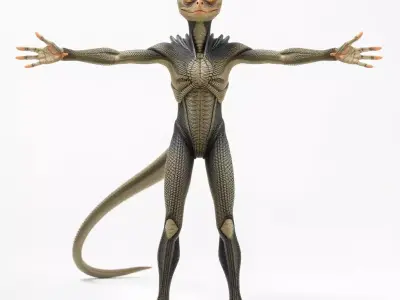 Scaly Alien Creature model pack Low-poly 3D model