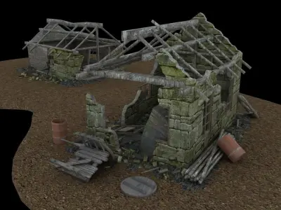 Derelict Buildings Lightwave obj 3D model