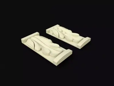 2 pilasters pair of sculptures 3D model