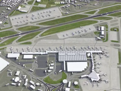 Istanbul - Ataturk Airport - ISL Low-poly 3D model