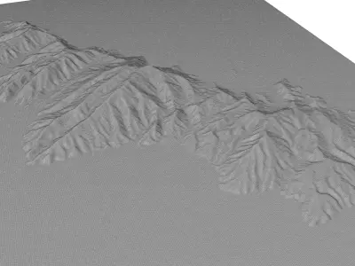 Andros Island 3D model terrain 3D model