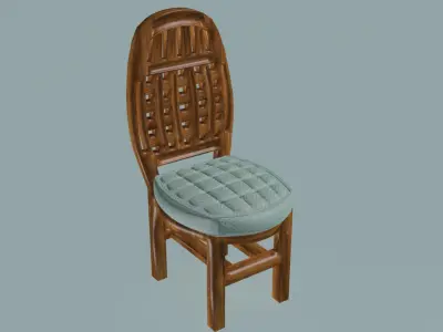 Checker backside dining chair 3D model