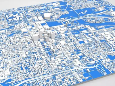 Cityscape Indianapolis United States 3D model