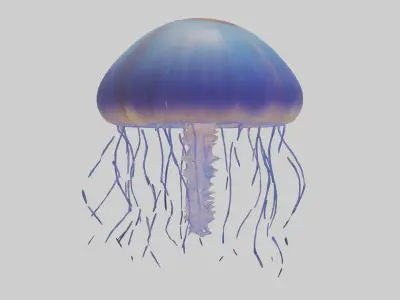 Jellyfish floating model Low-poly 3D model