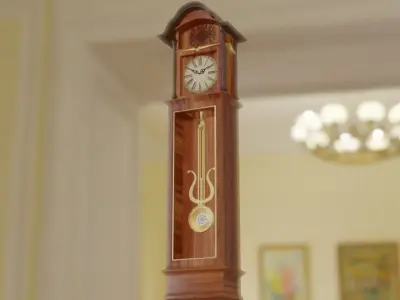 Retro Clock with hand-painted patterns 3D model