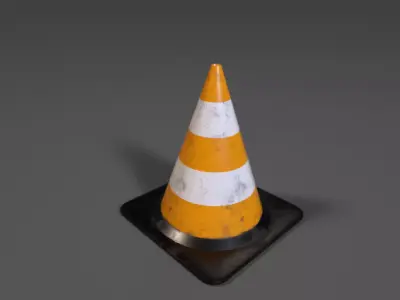 Street Cone PBR Low-poly 3D model