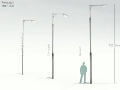 Road lights Low-poly 3D model