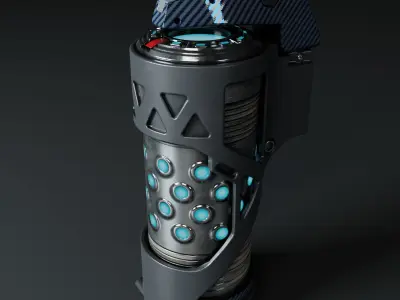 Sci-fi grenade Low-poly 3D model