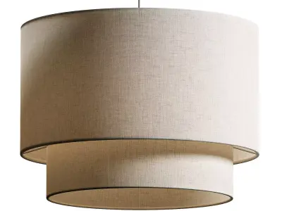 H M Fabric and Metal Pendant Lamp 3D model