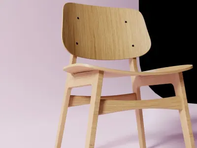 Designer Chair Model Low-poly 3D model