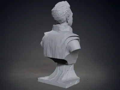 The Grandmaster bust of man with curly hair 3D print model