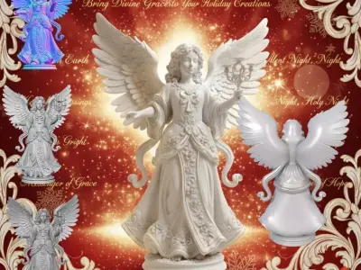 Christmas Angel Bust Messenger of Light 3D Model 3D print model