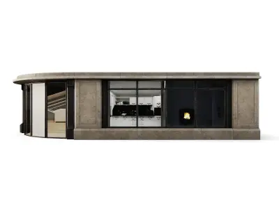 Tenement Building Ground Floor Low-poly 3D model