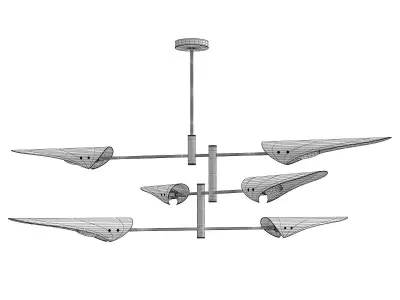 Black Metal Modern Pendant Lighting Fixtures Sputnik Hanging  Low-poly 3D model