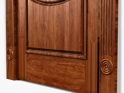 Door0031 ornate wooden door 3D model