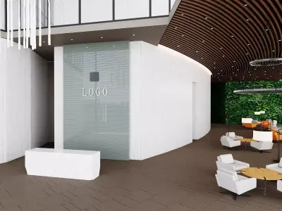 Modern Office Lobby Lounge 3D model