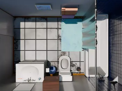 3D Modeled Bathroom Set 3D model