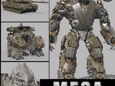 Megatron  Ressurection - 3d animated transformer model 3D model