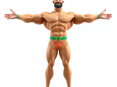 Muscle Hero Character model pack Low-poly 3D model