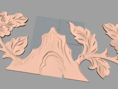 European furniture 3D relief models for CNC wood engraving E208 3D model