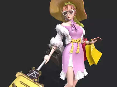 Shopping woman 3D model