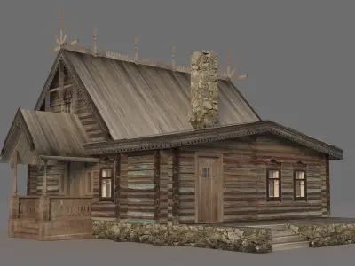 Russian wooden house 3D model