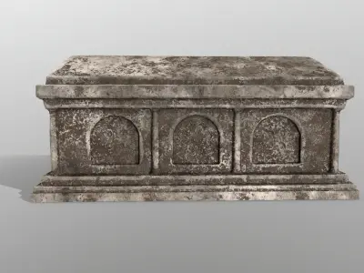 tomb 2 stone casket Low-poly 3D model