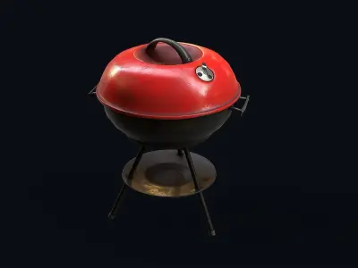 Barbeque Grill Low-poly 3D model