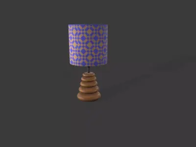 Wood Table Lamp Low-poly 3D model