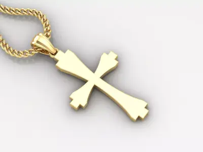 Light Gold 18K Cross Pendant 1CP030 3D print model purchase