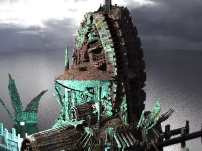 Art Deco Future Towers 5 Kit bash 3D model
