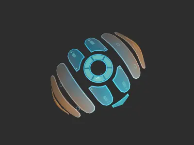 Scifi Parachute A07 Projection  - Character Accessories Design Low-poly 3D model