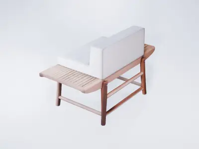 Stylized Modular Outdoor Sofa Unit  3D model