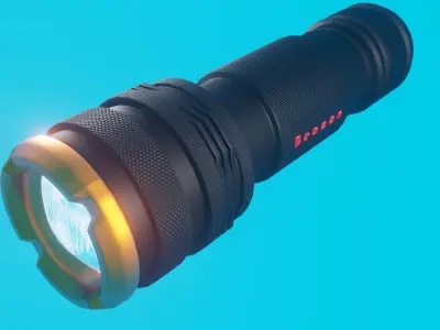 torch flashlight 3D model purchase