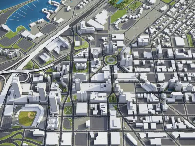 Buffalo - City 3D Model Low-poly 3D model