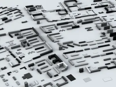 Volgograd Streets and Buildings 3D model