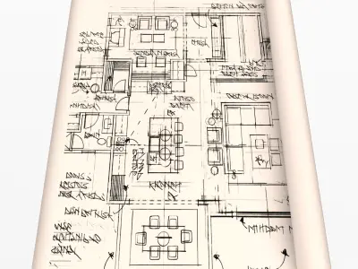 House Blueprints 01 Low-poly 3D model