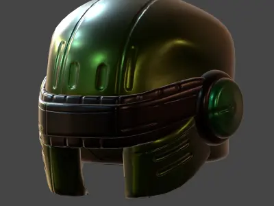 Gas mask helmet 3d model scifi Low-poly  3D model 6