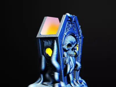 Spooky Octuskull Lamp 3D Printable STL File 3D print model