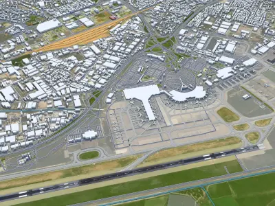 Algiers International Airport Houari Boumediene  Low-poly 3D model