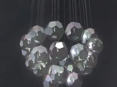 Boule De Cristal Round Cluster Chandelier 3D model