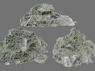 Rock Set Low-poly 3D model 20