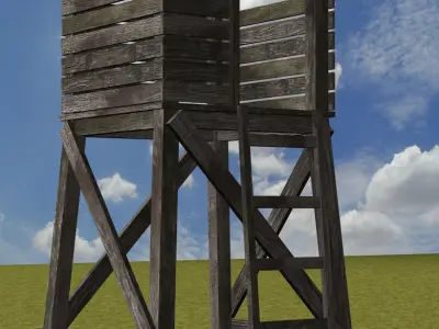 Guard tower 01 low poly Low-poly 3D model