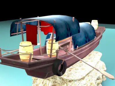 Chinese junk boat 3D model