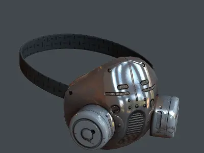 Gas mask helmet 3d model scifi Low-poly  Low-poly 3D model 425