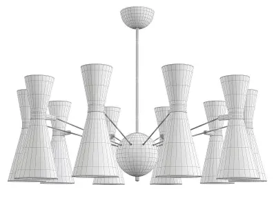Nordic Moderne Kroonluchter Verlichting Woonkamer Low-poly 3D model