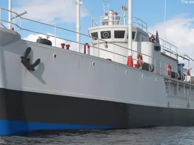  Research Vessel with Helicopter 